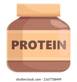 Protein chocolate jar icon cartoon vector. Sugar food. Vegan syrup