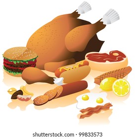 Protein Collection EPS 8 vector, grouped for easy editing. No open shapes or paths.