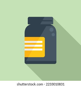 Protein container icon flat vector. Sport whey. Food gym