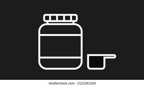 Symbol für Proteinbehälter. Vektorgrafik-bearbeitete Flachgrafik