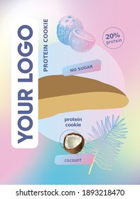 protein cookie packaging coconut vector