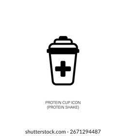 Ícone de Copo de Proteína com Sinal de Mais