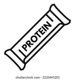 Vector de contorno de icono de energía de proteína. Nutrición deportiva. Gimnasio