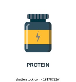 Protein flat icon. Color simple element from nutrition collection. Creative Protein icon for web design, templates, infographics and more