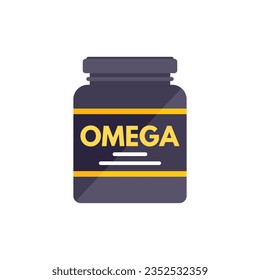 Protein food icon flat vector. Sport container. Gym nutrition isolated