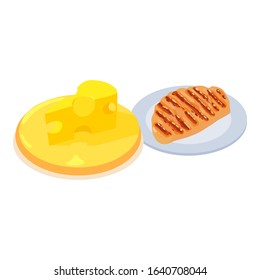 Protein food icon. Isometric illustration of protein food vector icon for web