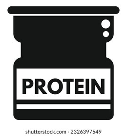 Icono de vidrio de proteína simple vector. Nutriente alimenticio. Vitamina sana