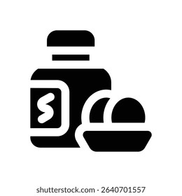 protein glyph icon. Strong and solid vector icon for websites, mobile interfaces, presentations, and visual branding. High quality and easy to edit.
