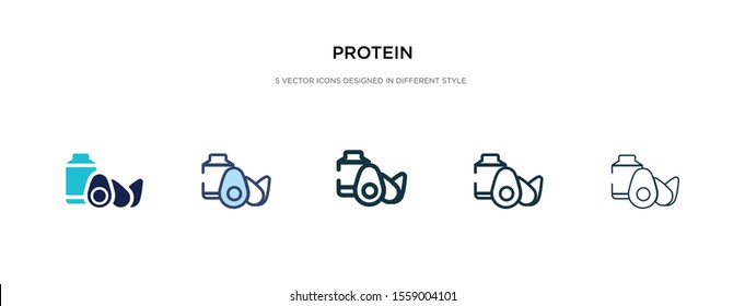 protein icon in different style vector illustration. two colored and black protein vector icons designed in filled, outline, line and stroke style can be used for web, mobile, ui