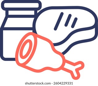 Protein Icon Line Color Vector Illustration