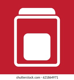 Protein icon on red background