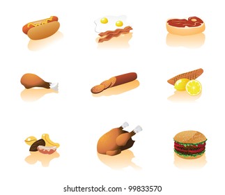 Protein Icon Symbol Set Collection EPS 8 vector, grouped for easy editing. No open shapes or paths.