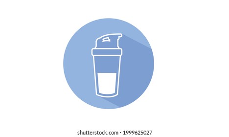 Proteinsymbol. Vektorgrafik einzeln auf Blau, abgerundete Abbildung eines Proteinshüttlers