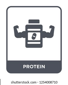 protein icon vector on white background, protein trendy filled icons from Gym and fitness collection, protein simple element illustration