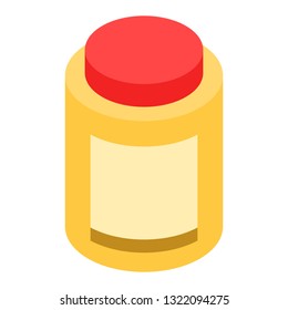 Protein jar icon. Isometric of protein jar vector icon for web design isolated on white background