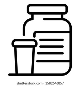Protein jar icon. Outline protein jar vector icon for web design isolated on white background