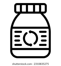 Protein jar icon outline vector. Body energy. Human system