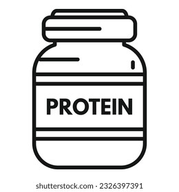 Protein jar icon outline vector. Food nutrition. Health meal