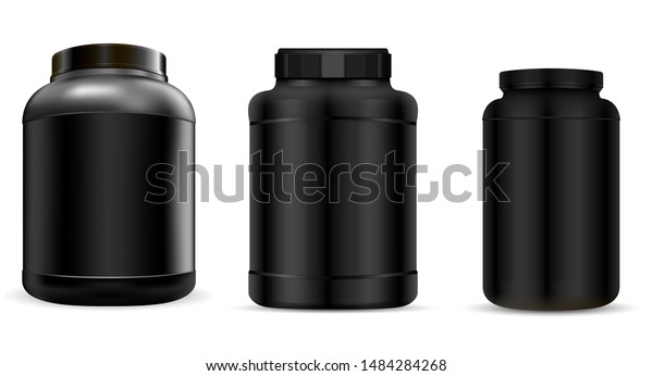 Download Protein Jar Supplement Bottle Mockup Plastic Stock Vector Royalty Free 1484284268 PSD Mockup Templates