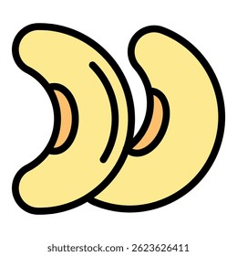 Protein kidney bean icon. Outline protein kidney bean vector icon color flat isolated
