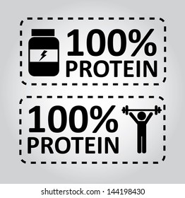 protein labels over gray background vector illustration