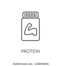 Protein linear icon. Modern outline Protein logo concept on white background from Gym and Fitness collection. Suitable for use on web apps, mobile apps and print media.