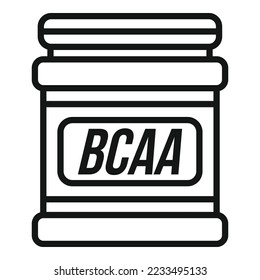 Vector de contorno de icono de masa de proteína. Nutrición deportiva. Gimnasio