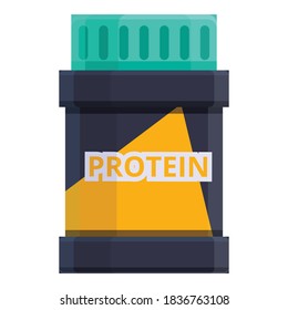 Protein meal jar icon. Cartoon of protein meal jar vector icon for web design isolated on white background