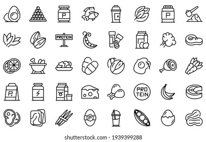 Protein Nutrient Icon. Outline Protein Nutrient Vector Icon For Web Design Isolated On White Background