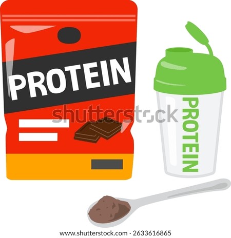 Protein powder bag and shaker bottle