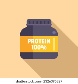 Protein powder icon flat vector. Food nutrient. Vitamin diet