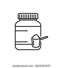 Protein Powder Jar with Scoop on Side