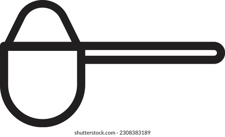Protein powder measure scoop icon. Isolated measuring cup black vector icon.