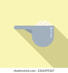 Protein powder spoon icon flat vector. Food nutrition. Diet balance