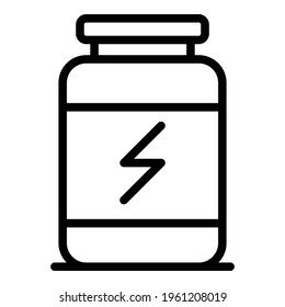 Symbol für Proteinleistung. Outline-Protein-Power-Vektorsymbol für Webdesign einzeln auf weißem Hintergrund