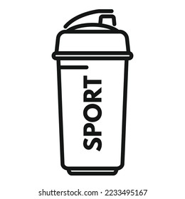 Protein power icon outline vector. Sport container. Food gym