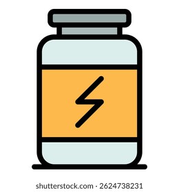 Protein power icon. Outline Protein power vector icon for web design isolated on white background color flat