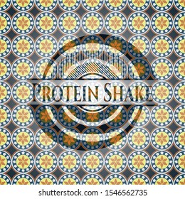Protein Shake arabesque style emblem. arabic decoration.