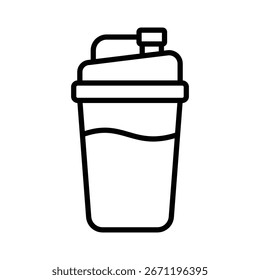 Plantilla de diseño de Vector de icono de botella de batido de proteína simple y limpia