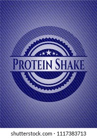 Protein Shake emblem with denim high quality background