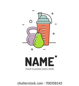 Protein shake. Flat design icon.