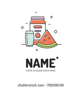 Protein shake. Flat design icon.