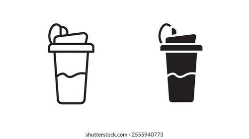 Protein shake flat simple vector symbols illustration.