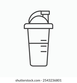 Protein shake icon in black outlined and solid.