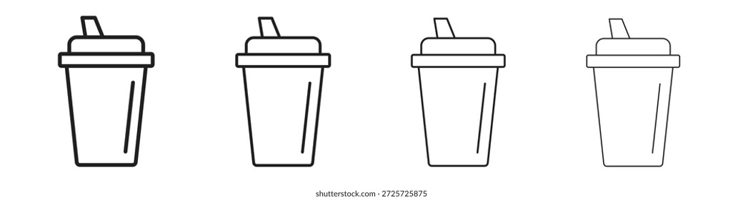 Proteinshake-Icon-Konzept. Symbol für dünne Linie. Einfacher Konturenformatvektor