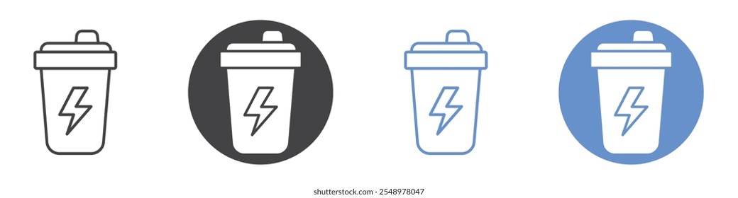 Protein-Shake-Symbol flache Linie Symbol gesetzt.