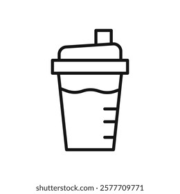 Protein shake icon Flat simple outline