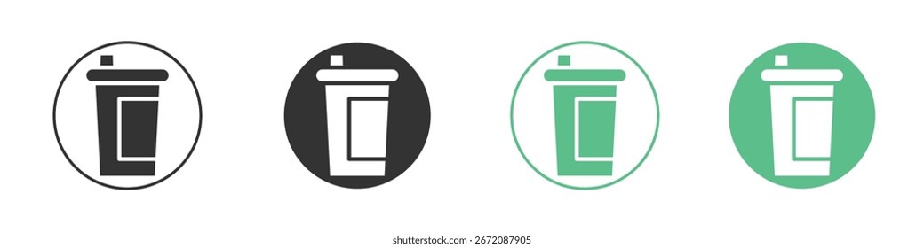 Protein shake icon Minimal Flat Line Vector Icon Set.