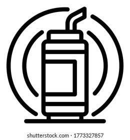 Protein-Schüttelsymbol. Rahmeneiweißshake, Vektorsymbol für Webdesign einzeln auf weißem Hintergrund