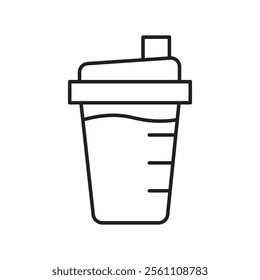 Protein shake icon Outline vector line symbol